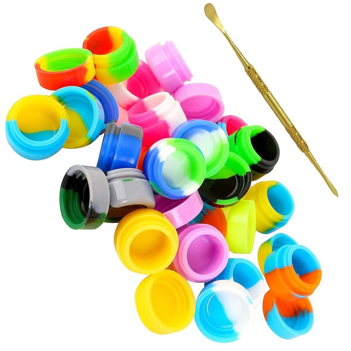 30 Piece Silicone Wax Containers Sauce Storage Jars With Carving tool