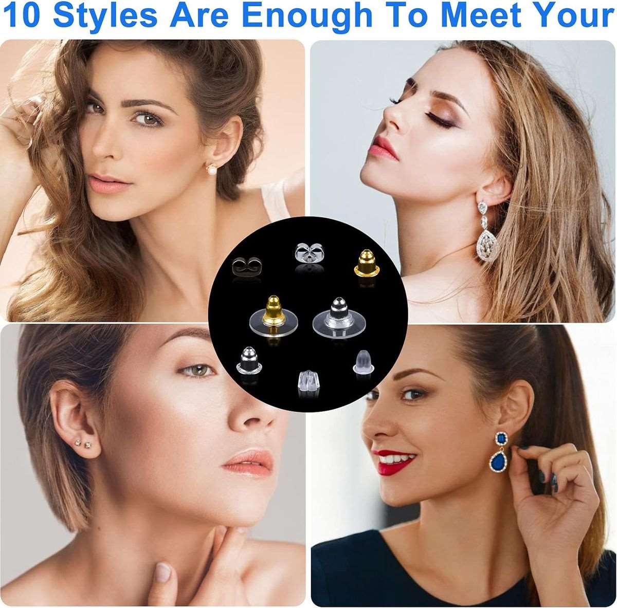 1040 Piece Hypoallergic Earring Backs Replacement Kit For Studs