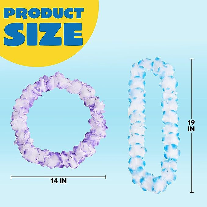 Cart In Mart 36 Pack Hawaiian Leis Silk Bulk Tropical Flower Luau Beach Party Supplies