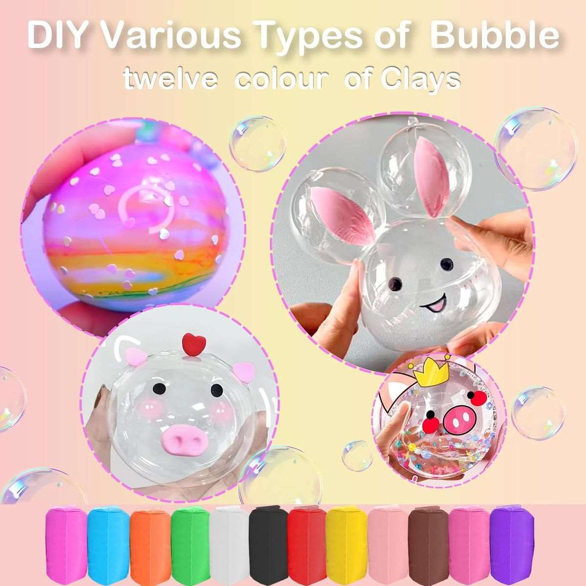 Nano Magic Tape Bubbles Kit DIY Art & Craft For Kids With air Dry Clay