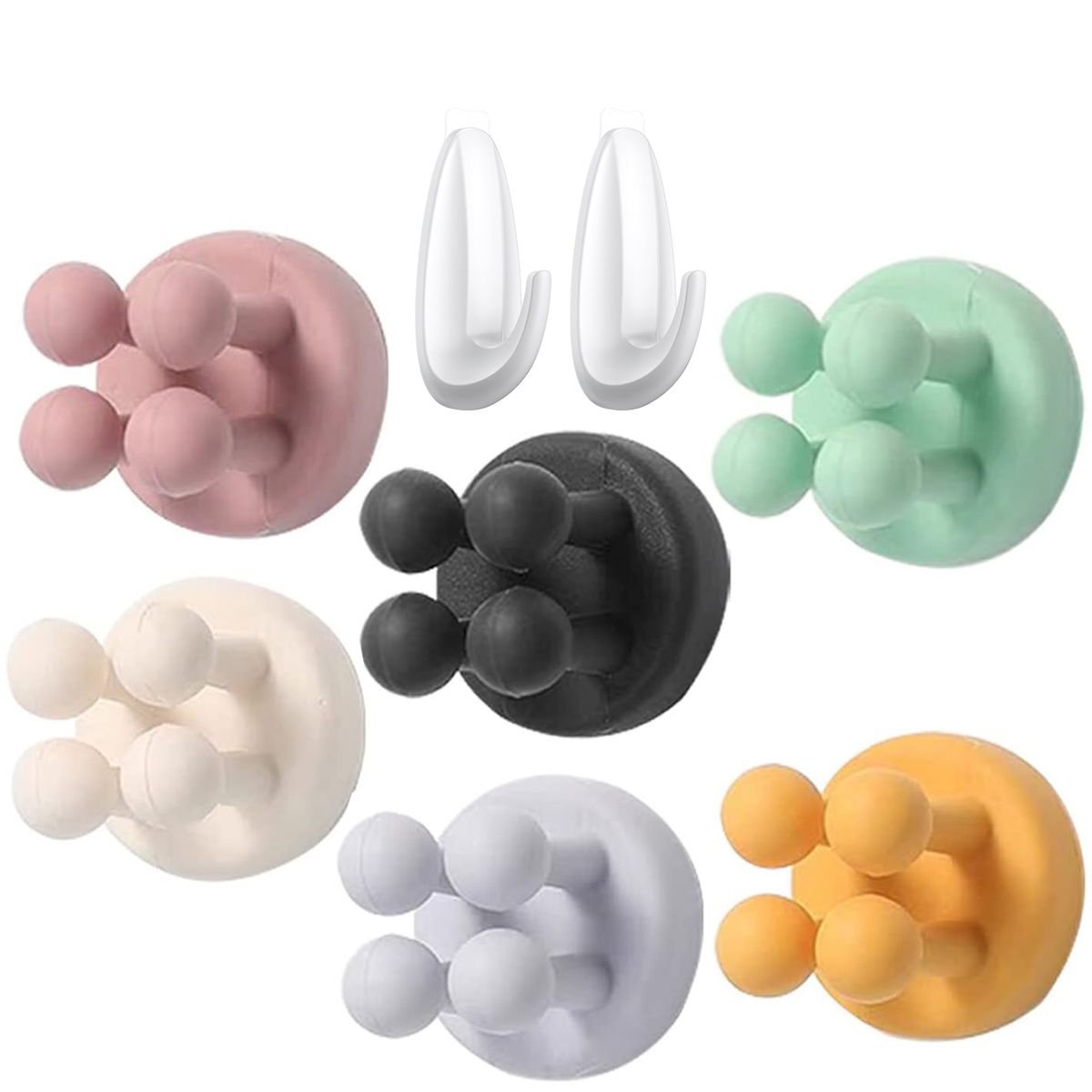 Cart In Mart 8 Piece Silicone Self Adhesive Hooks Toothbrush Holders & Multipurpose