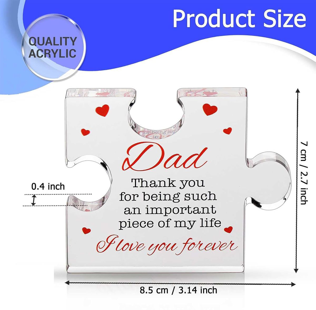 Mini Acrylic Decorative Sign Gift For Dad Birthday Thank You Father's Day| Cart In Mart