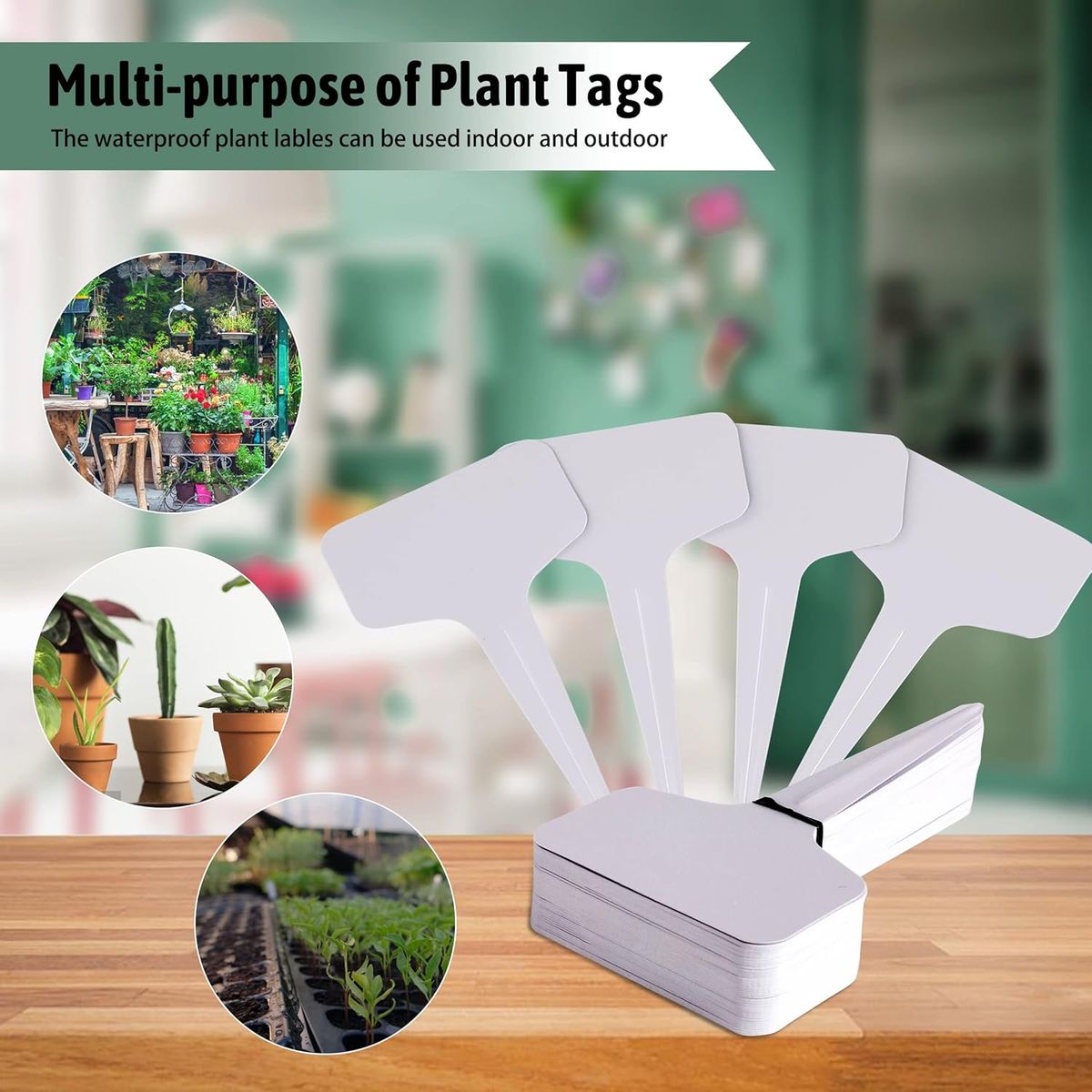 Cart In Mart 100 Piece Waterproof Plastic Plant Name Labels Garden Tags & Marker-10cm