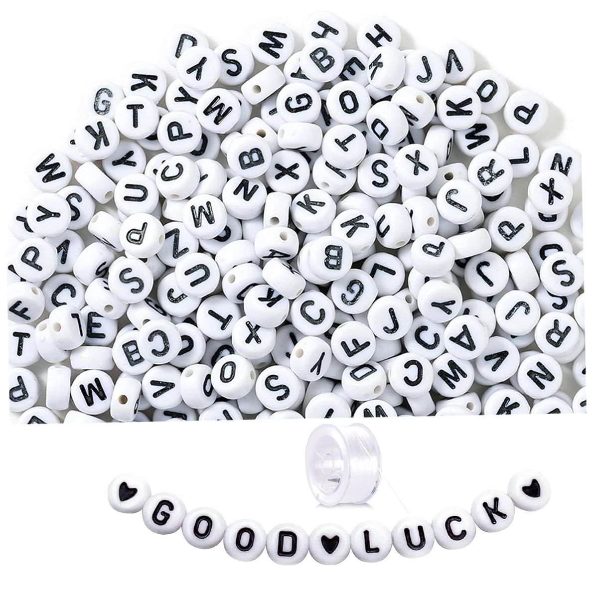 1000 Piece Letter Beads With Crystal String Jewellery Bracelet Making