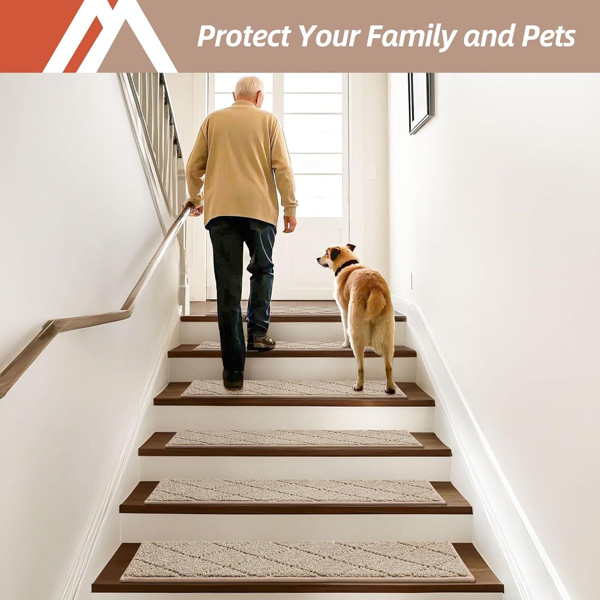 Cart In Mart|15 Pack Edging Stair Treads Non-Slip Carpet Mat For Wooden Floor-76x20cm