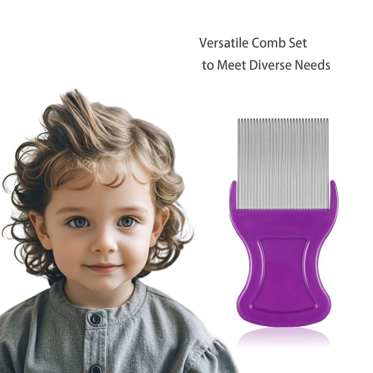 4 Piece Head Dandruff Hair Comb Set-2 With Metal Teeth & 2 Double Sided| Cart In Mart