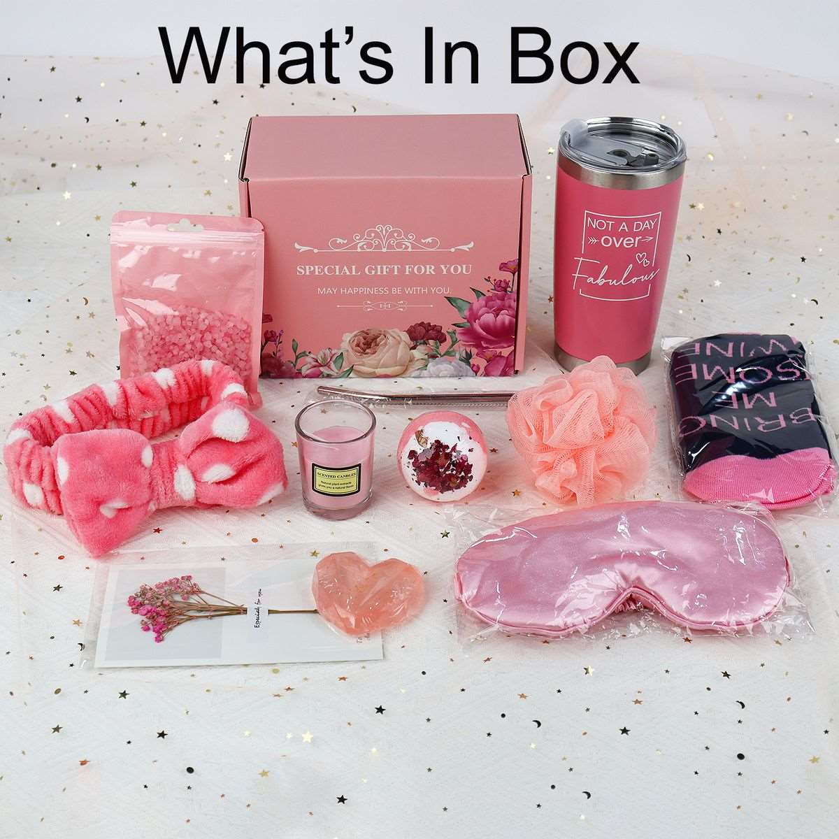 13 Pieces Spa Gift Set For Women Birthday Christmas New Year Valentine-Pink