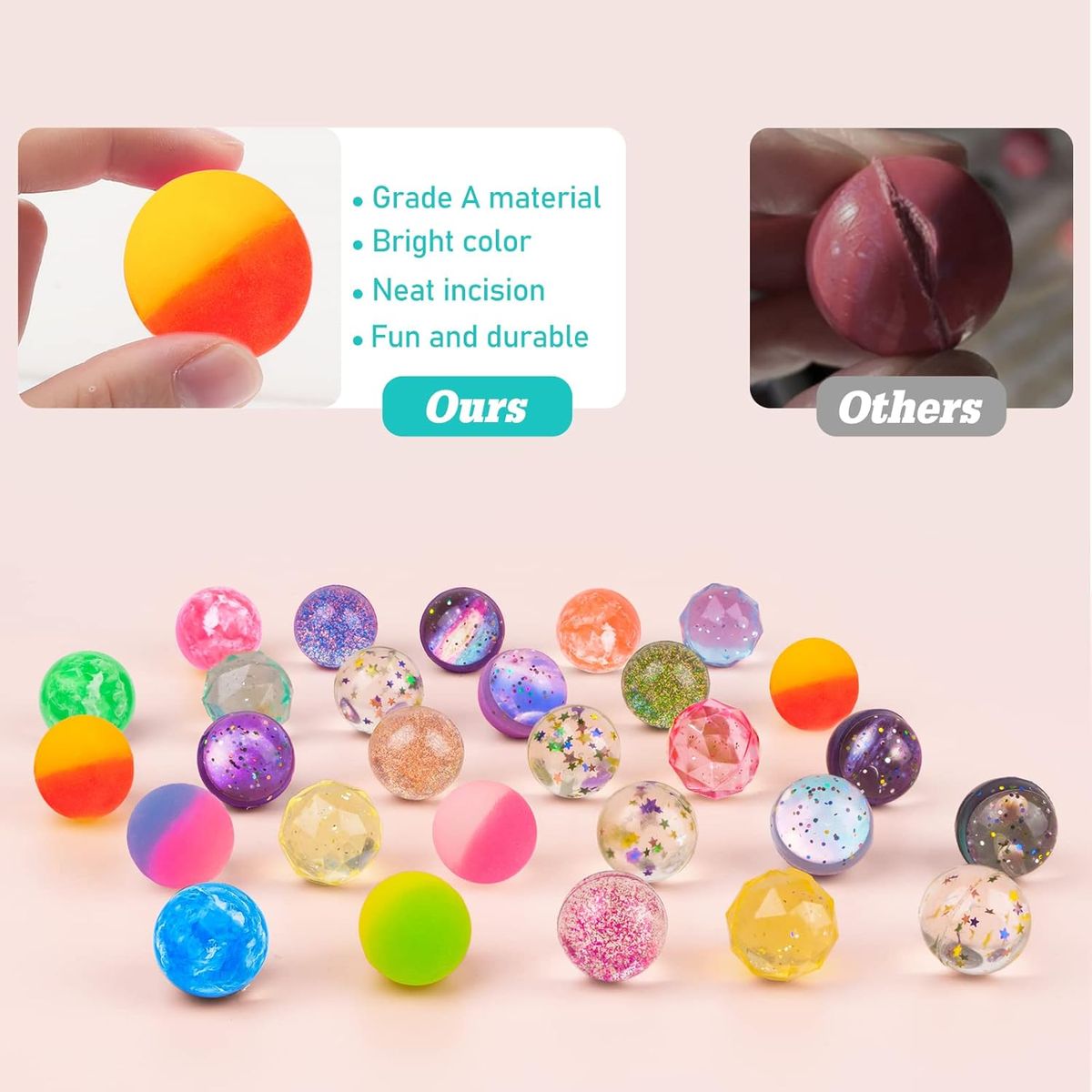 24 Piece Colourful Bouncy Balls