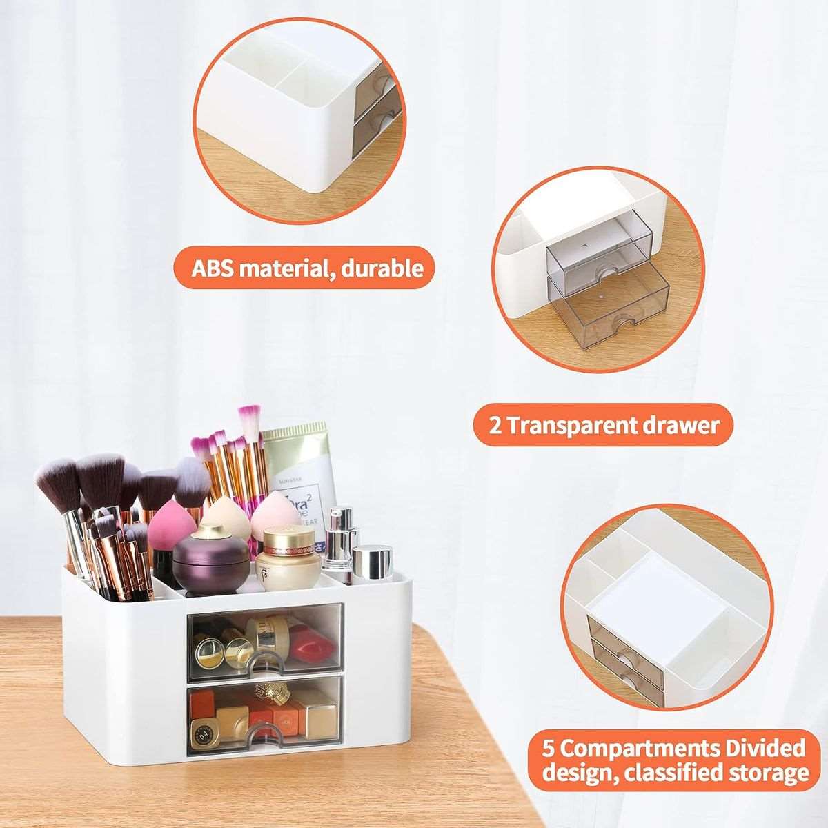 Desk Organiser With 5 Compartment & 2 Drawers For Office