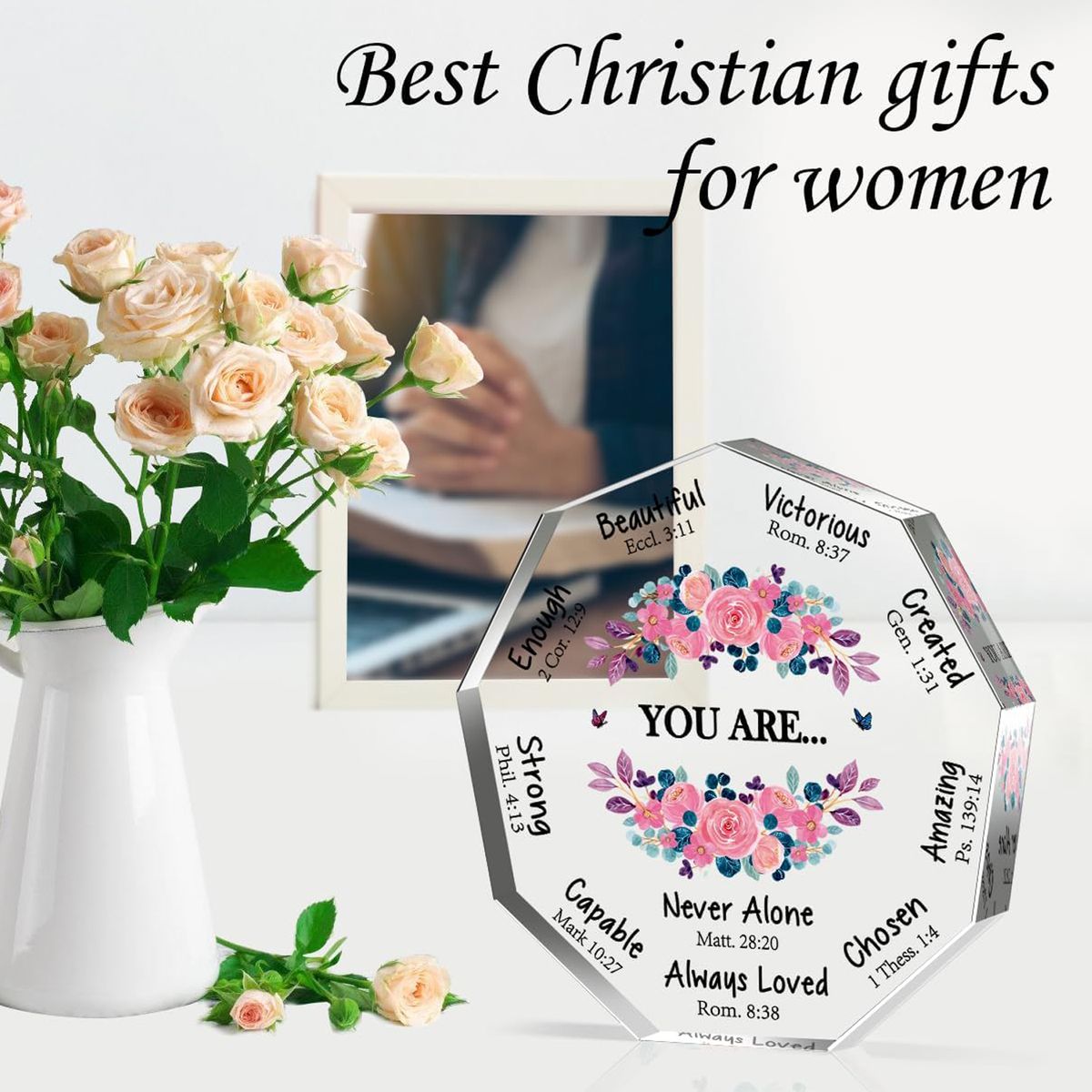 Inspirational Religious Nonagon Decorative Sign Christian Gifts For Women| Cart In Mart