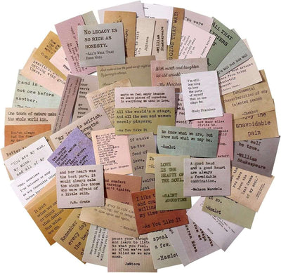 Cart In Mart 180 Piece Vintage Retro Style Motivational Quote Scrapbook Stickers-3 Each