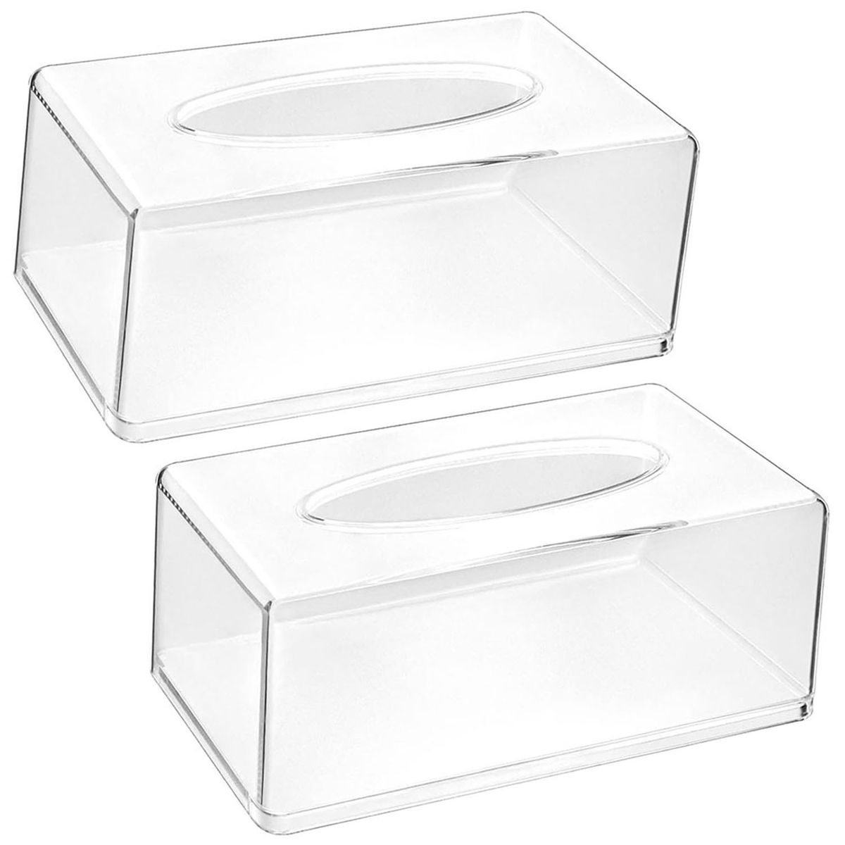 Cart In Mart 2 Pack Perspex Clear Acrylic Tissue Box Set with 100 Tissue Papers
