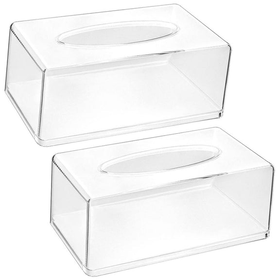 Cart In Mart 2 Pack Perspex Clear Acrylic Tissue Box Set with 100 Tiss ...