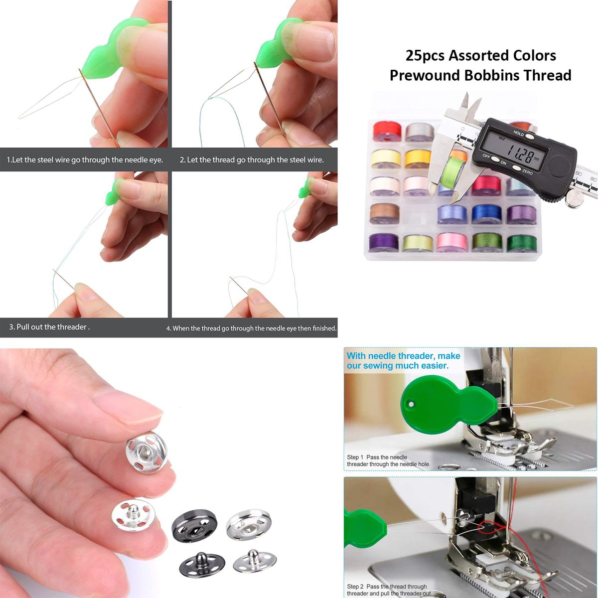 Cart In Mart 216 Piece Elite Sewing Machine Kit Accessories & Supplies With Needles