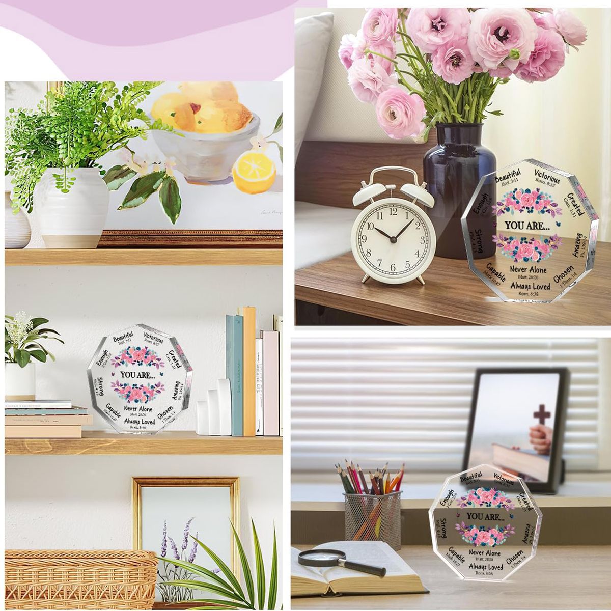 Inspirational Religious Nonagon Decorative Sign Christian Gifts For Women| Cart In Mart