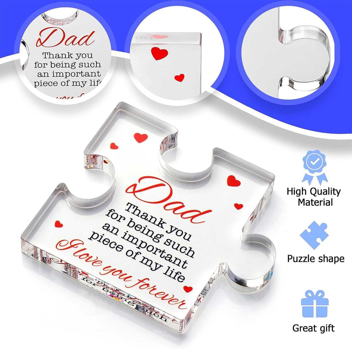 Mini Acrylic Decorative Sign Gift For Dad Birthday Thank You Father's Day| Cart In Mart