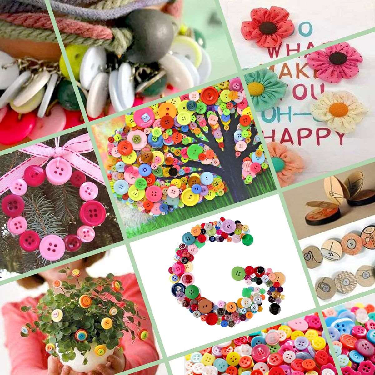 1500 Pieces Round Resin Buttons Mixed Color For Crafts Sewing