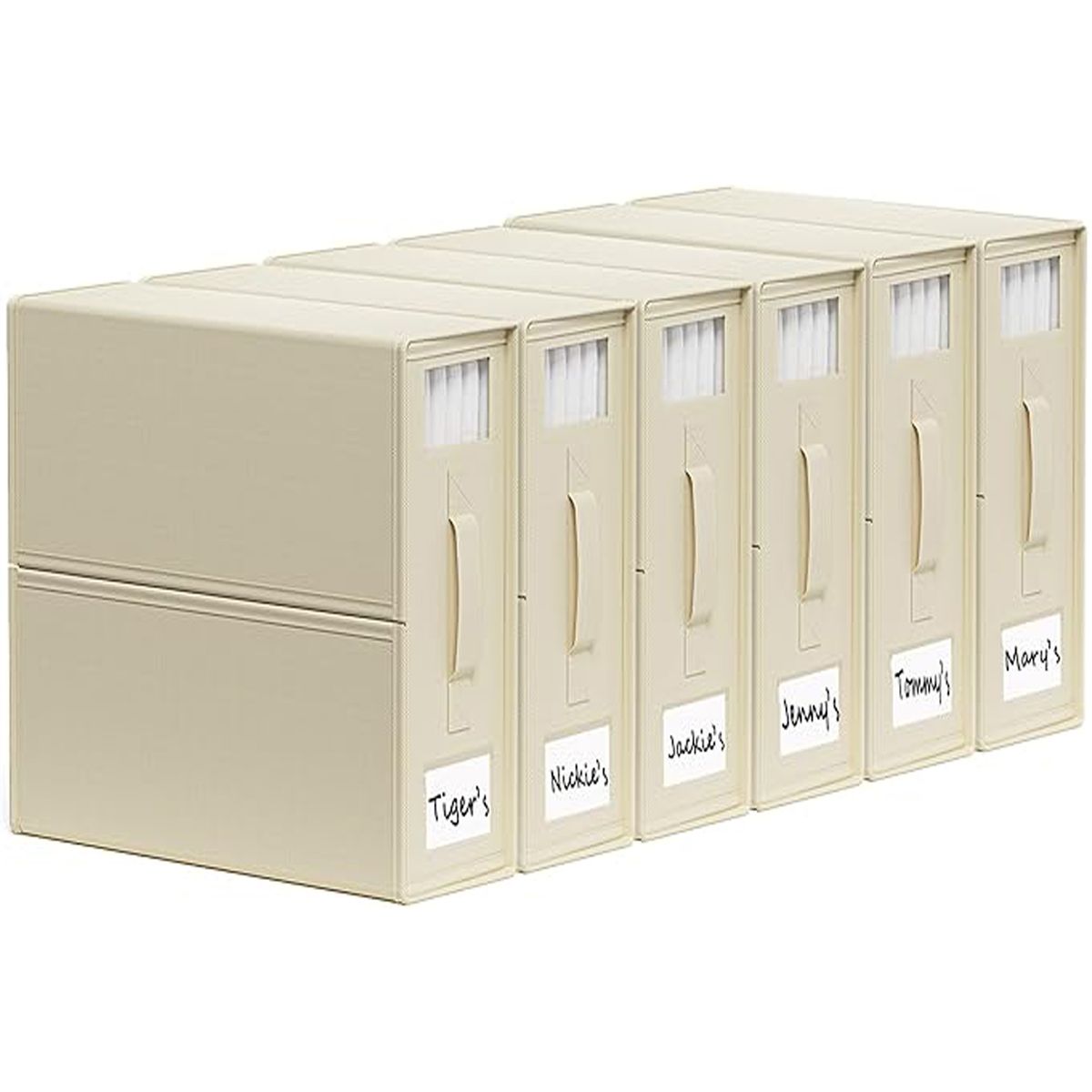Bed Sheet Organisers & Storage For Linen Closet Foldable - 6 Pack - Beige (XL)| Cart In Mart
