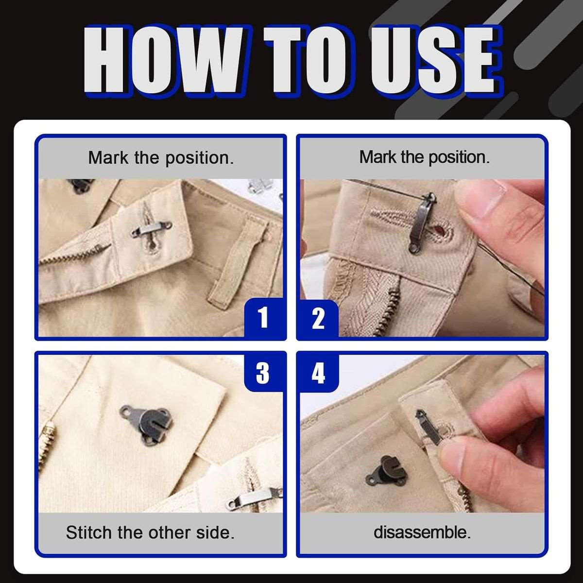 152 Piece Sewing Hooks and Eyes Closure Set 3 Styles