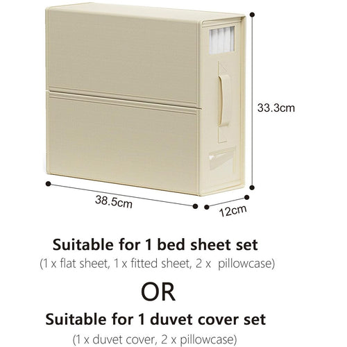Bed Sheet Organisers & Storage For Linen Closet Foldable - 6 Pack - Beige (XL)| Cart In Mart
