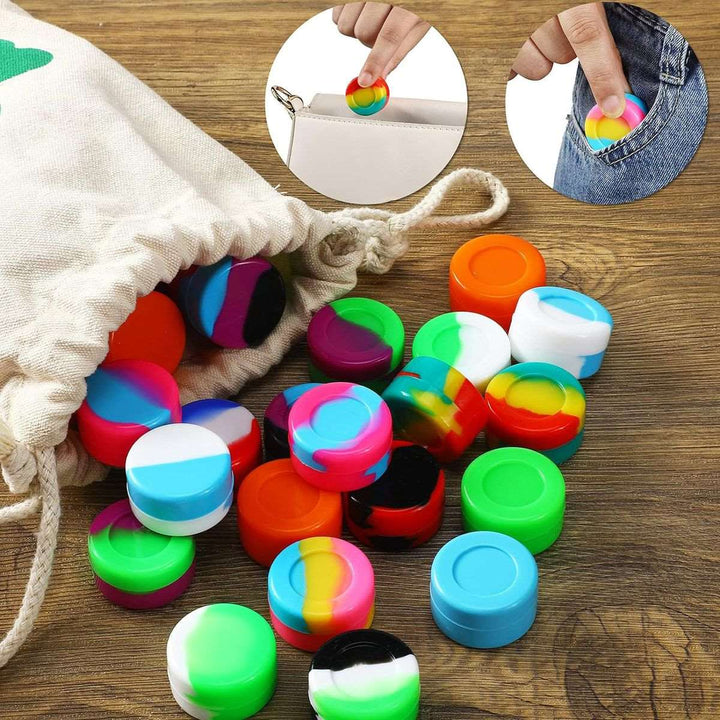 30 Piece Silicone Wax Containers Sauce Storage Jars With Carving tool