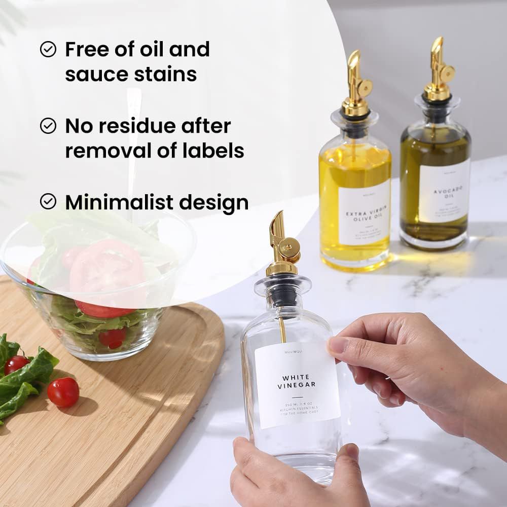 Cart In Mart 4 Pack Glass Olive Oil & Vinegar Dispenser Coffee Syrup Bottle Set -350ml