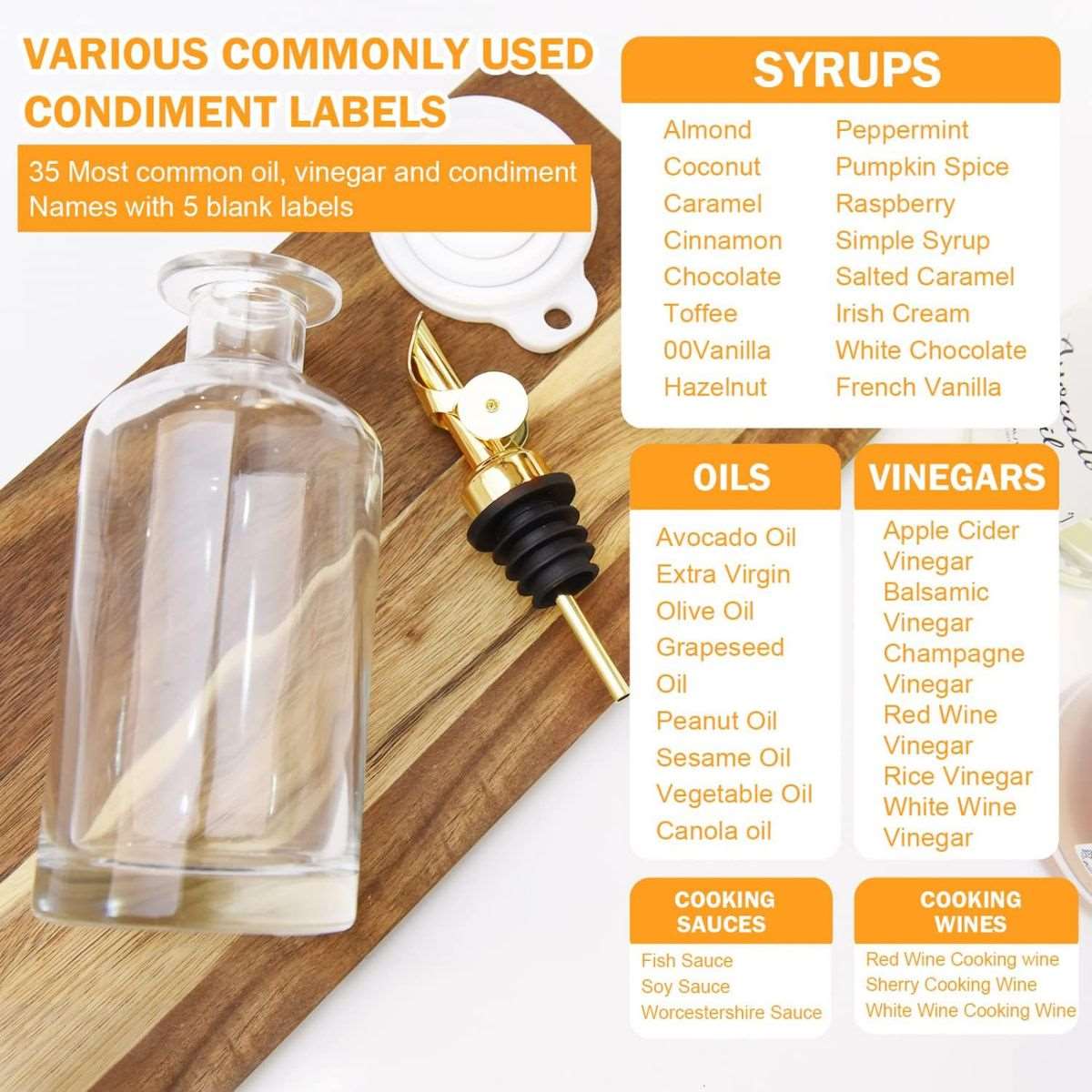 4 Pack Glass Olive Oil & Vinegar Dispenser Coffee Syrup Bottle Set -350ml