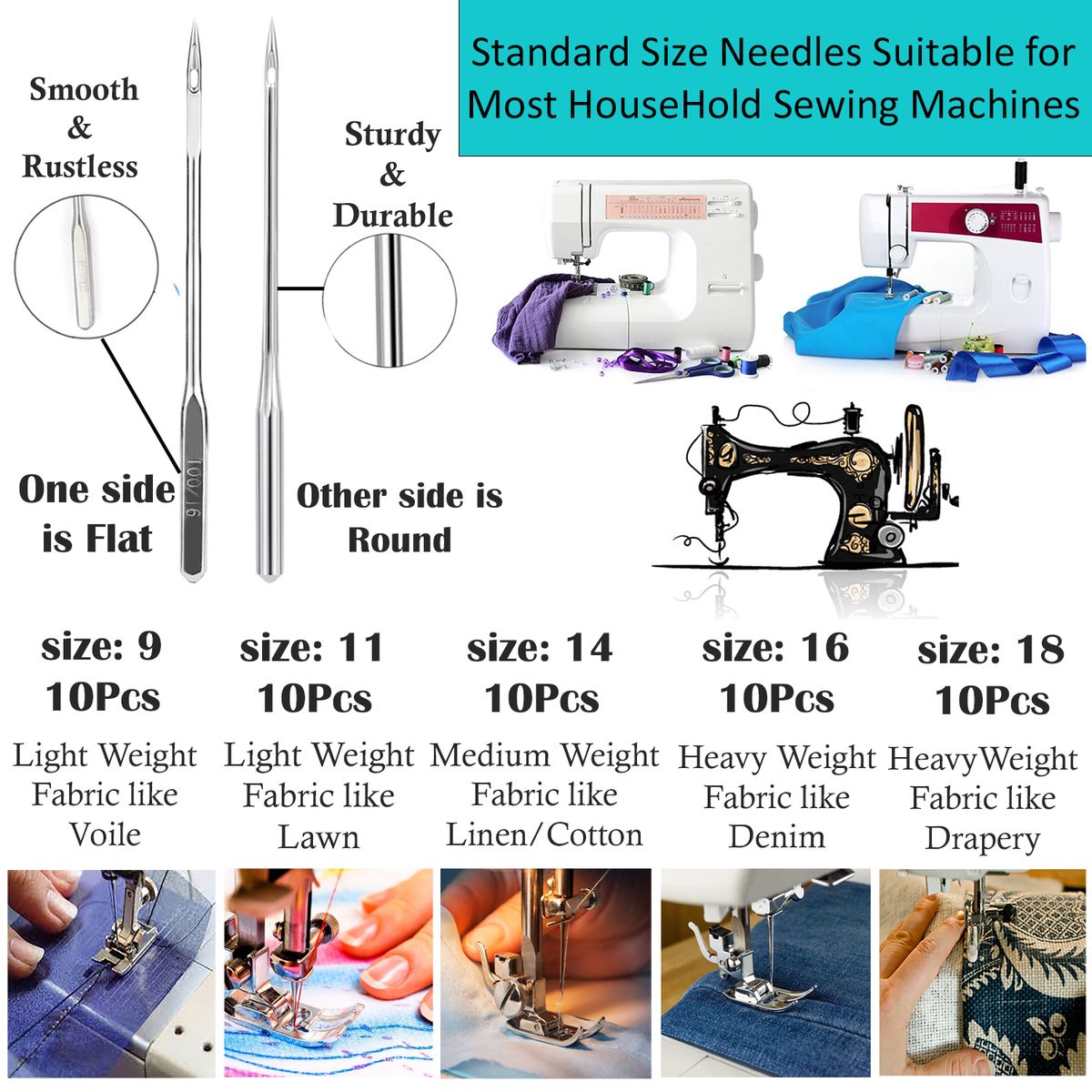 Cart In Mart 216 Piece Elite Sewing Machine Kit Accessories & Supplies With Needles