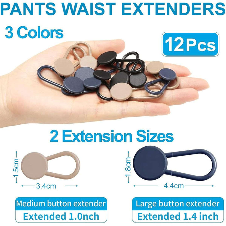 13 Piece Button Extenders for Jeans, Pants Waist Button Extenders