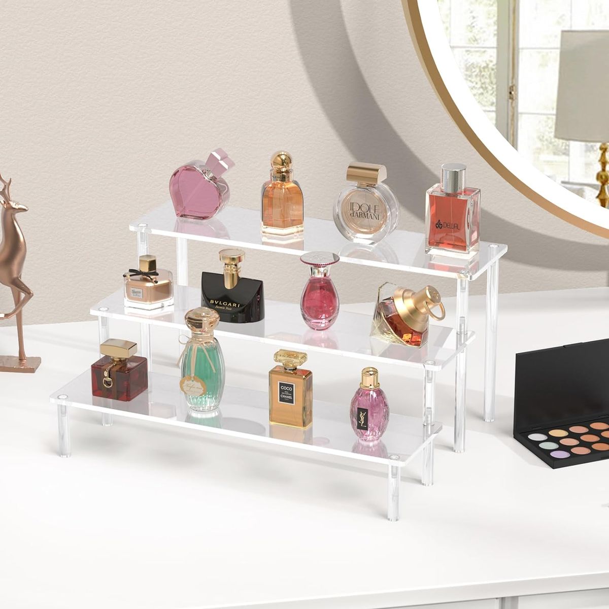 Cart In Mart 3 Tier Clear Acrylic Display Riser Stands Perfume Organiser Cupcake Stand