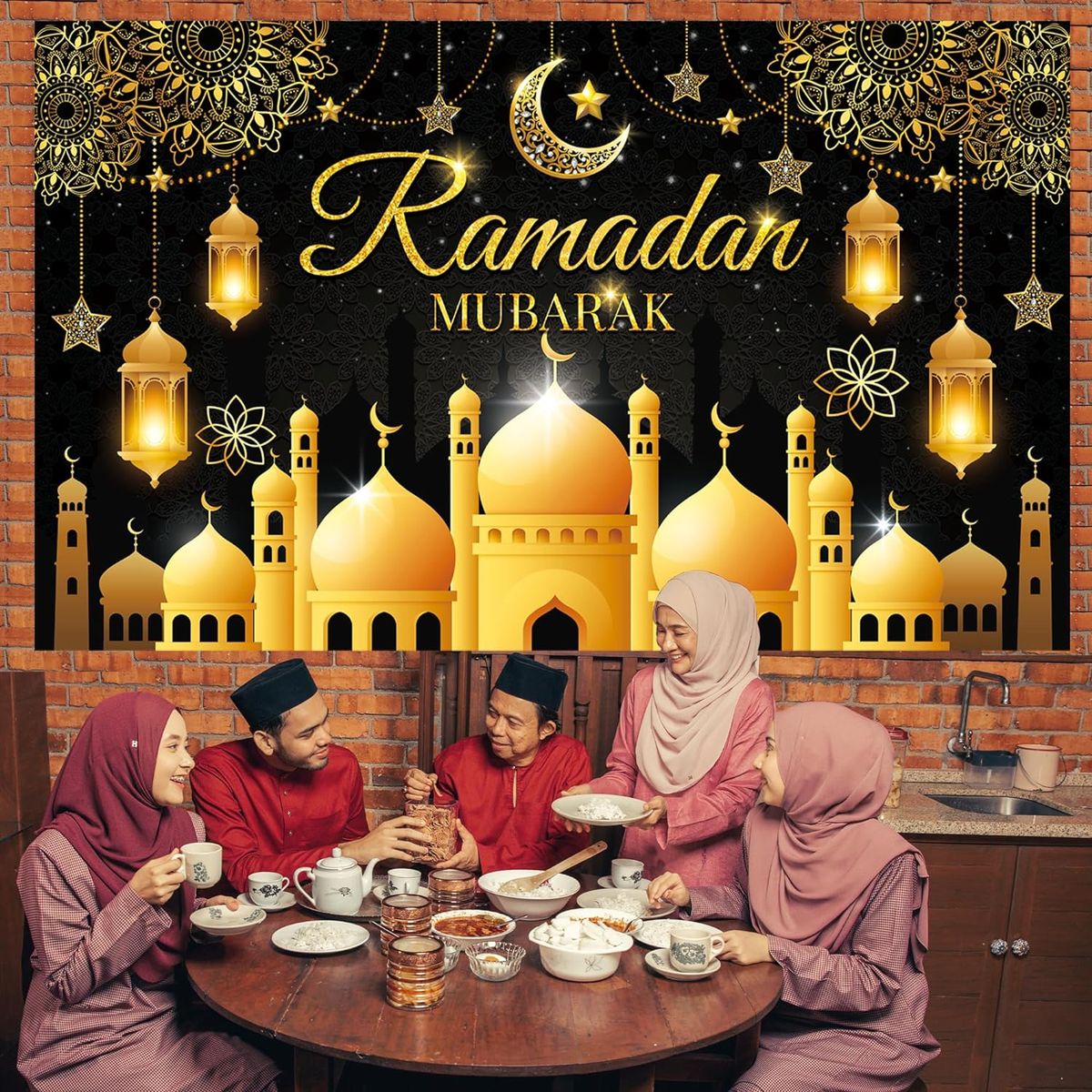 Cart In Mart Islamic Ramadan Mubarak Decorations Backdrop Eid Wall Banner Background
