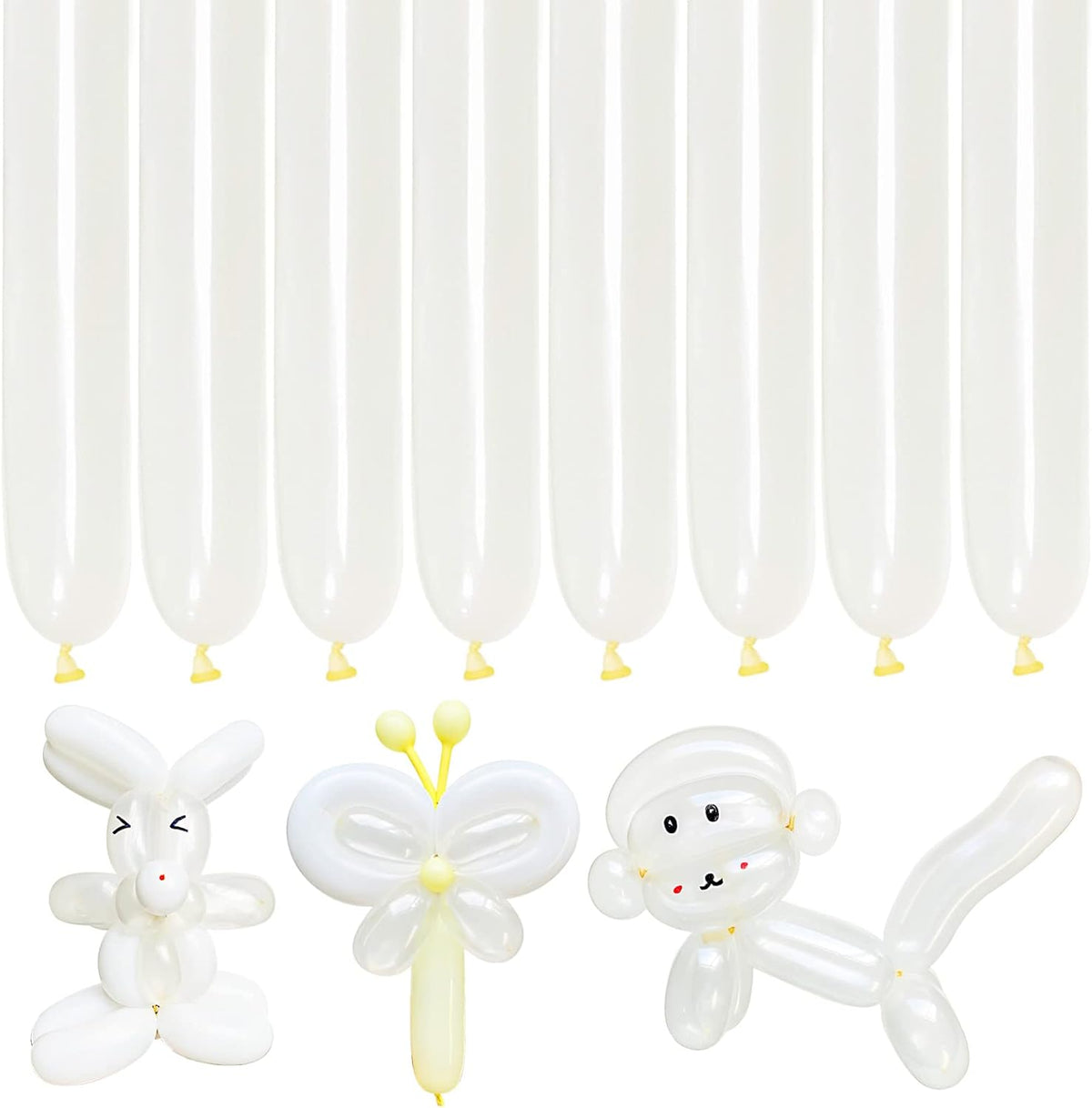 Cart In Mart 100 Pack Clear Long Balloons For Animal Twisting Tying Arch Magic Modeling
