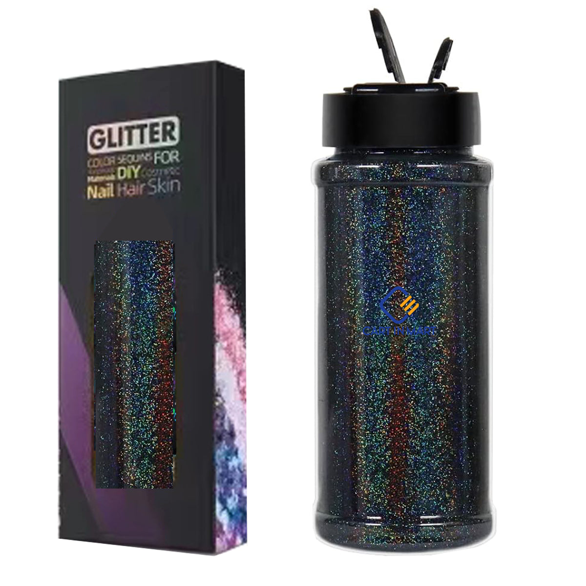 Cart In Mart Holographic Ultra Fine Glitter Powder Bulk Laser Sequin For Nail Craft 180g