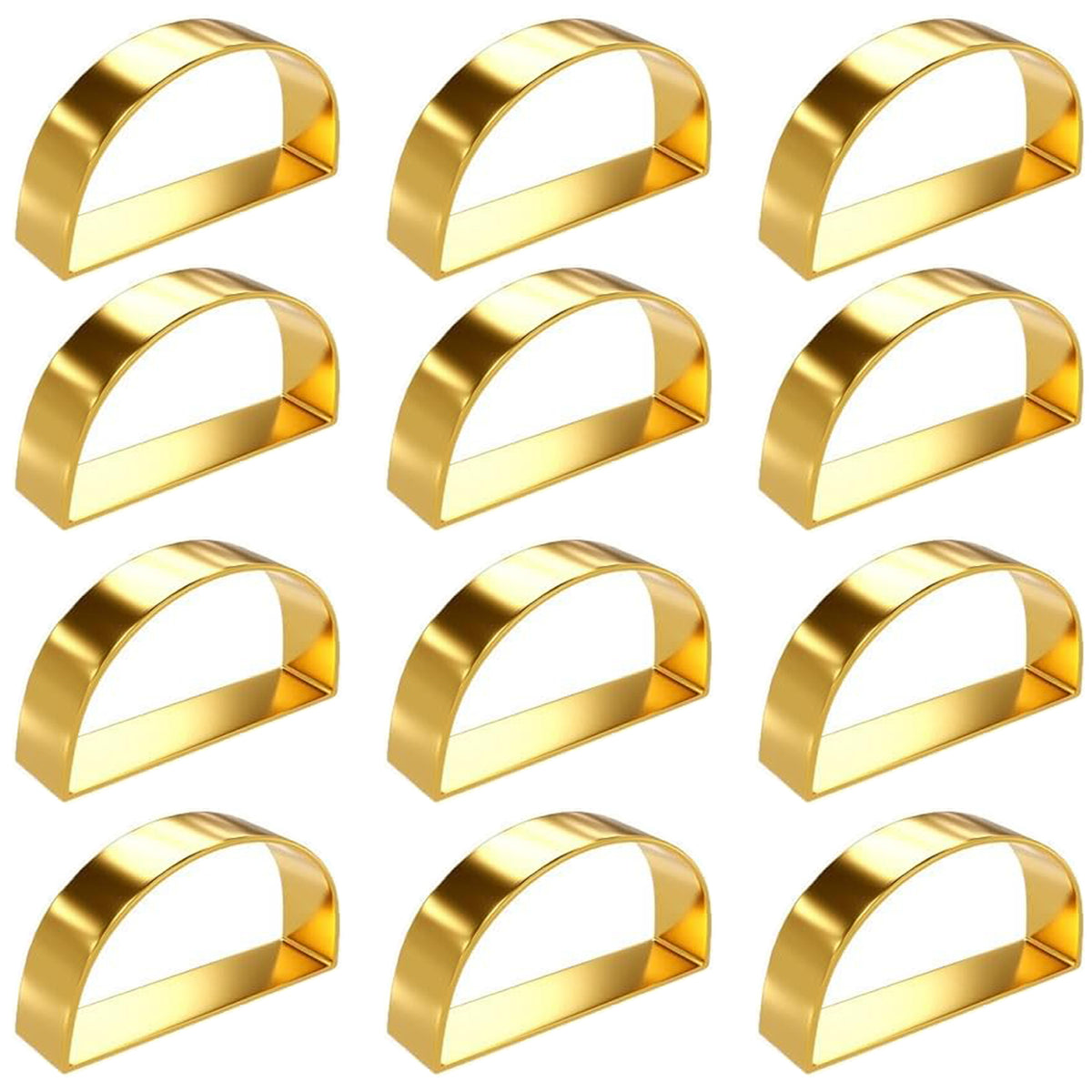 Cart In Mart 12 Pack Gold Metal Napkin Rings Buckles For Wedding Party Table Decoration