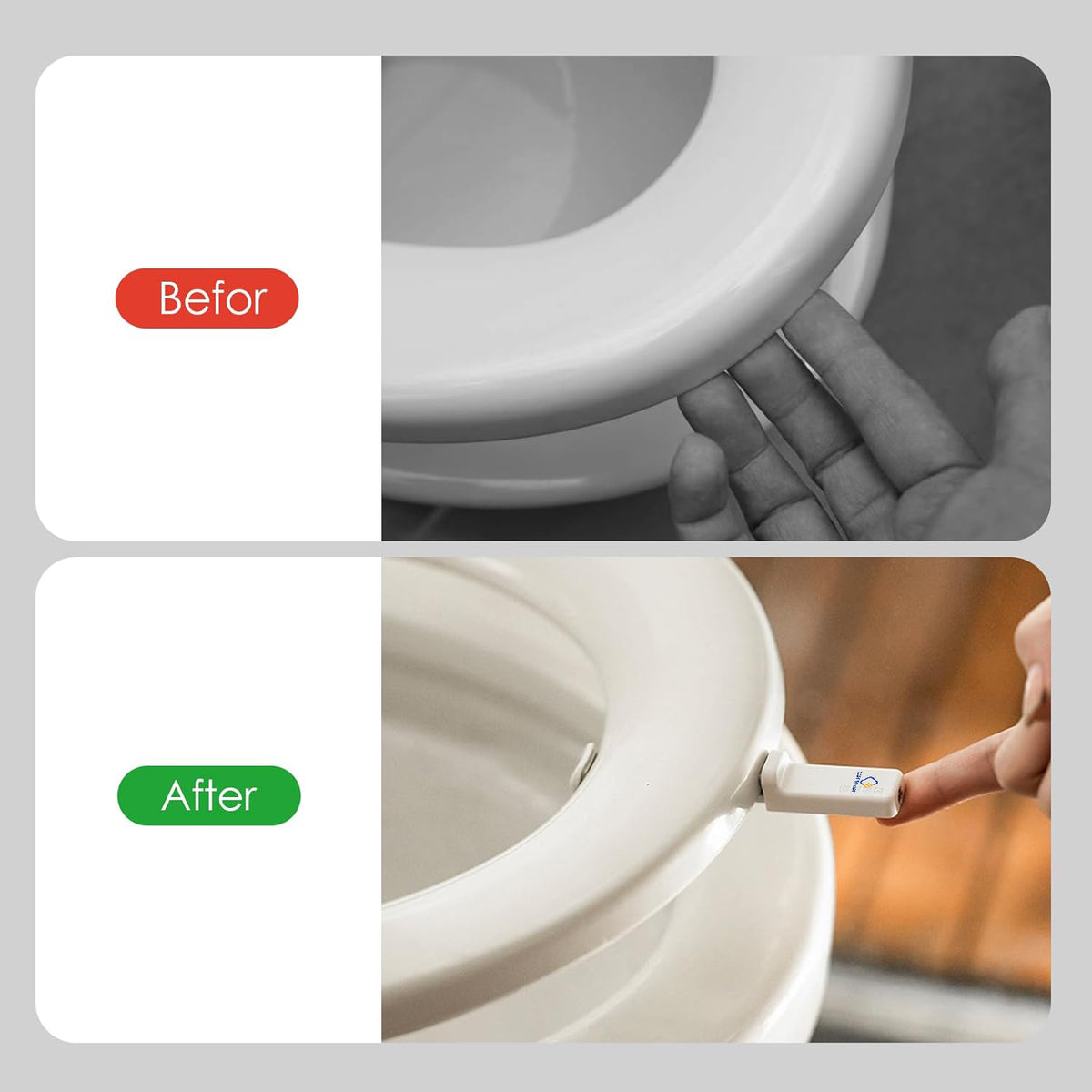 Cart In Mart Modern Toilet Seat Lifter Handle Tool Set Easy To Apply For Hygiene - 2 Pack