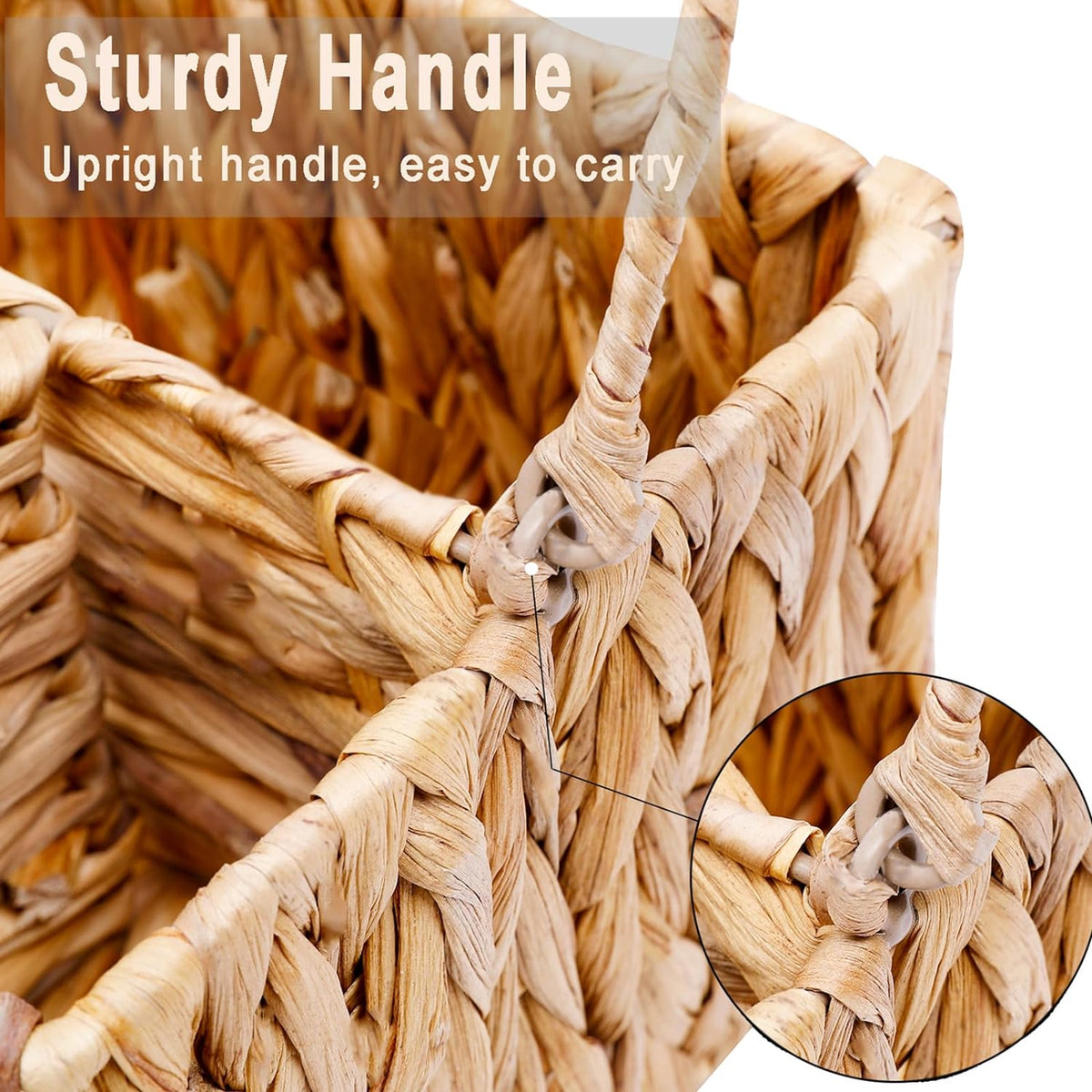 Cart In Mart Wicker Cutlery Holder With Handle Silverware Caddy Organiser For Tabletop - Water Hyacinth
