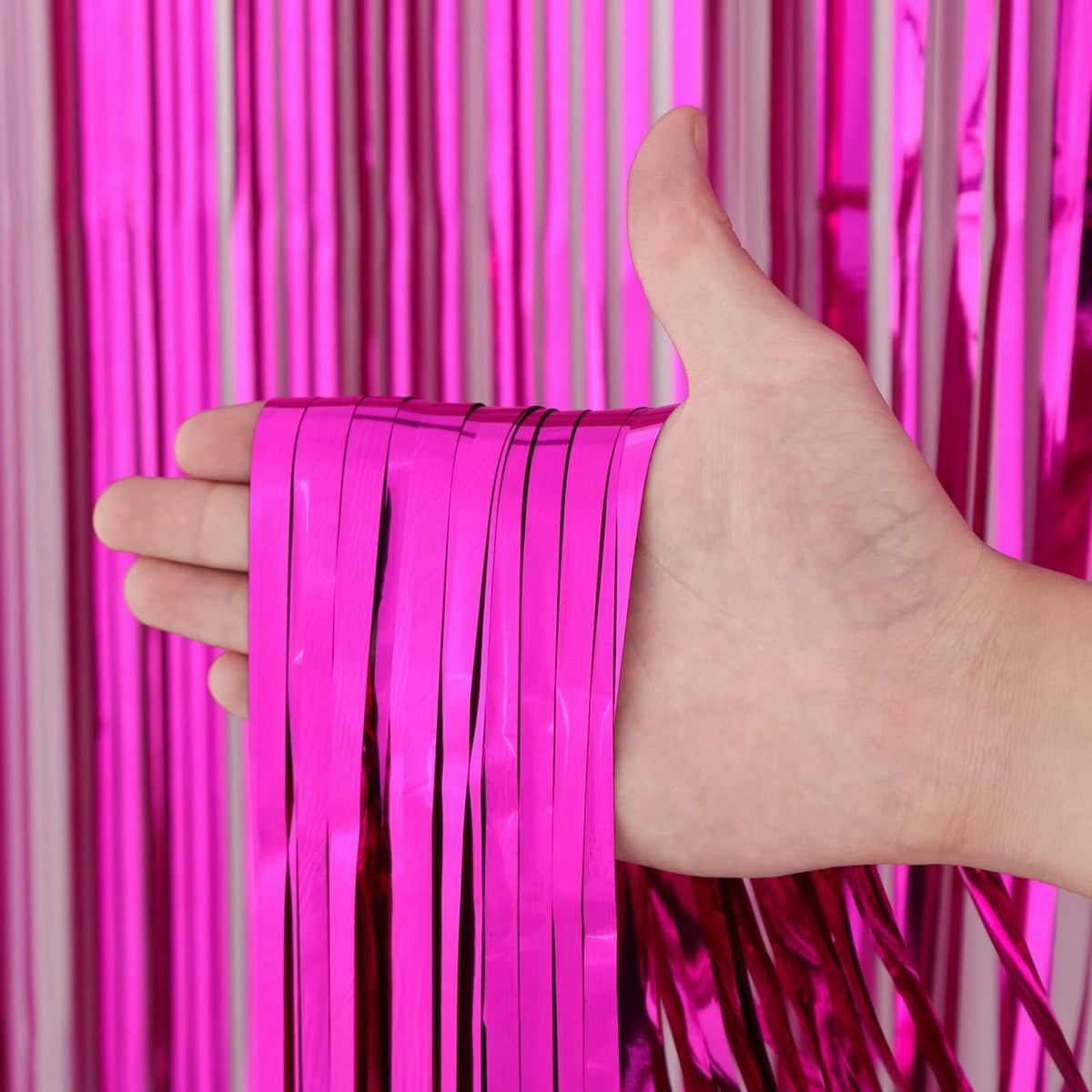 Cart In Mart 2 Pack Premium Foil Fringe Curtain Backdrop Tinsel Party Decoration -1x2m