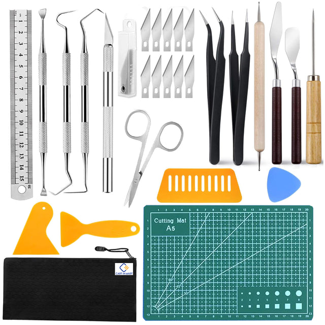 Cart In Mart 28 Piece Precision Craft Tools Set For Weeding Vinyl For Art Scrapebooking