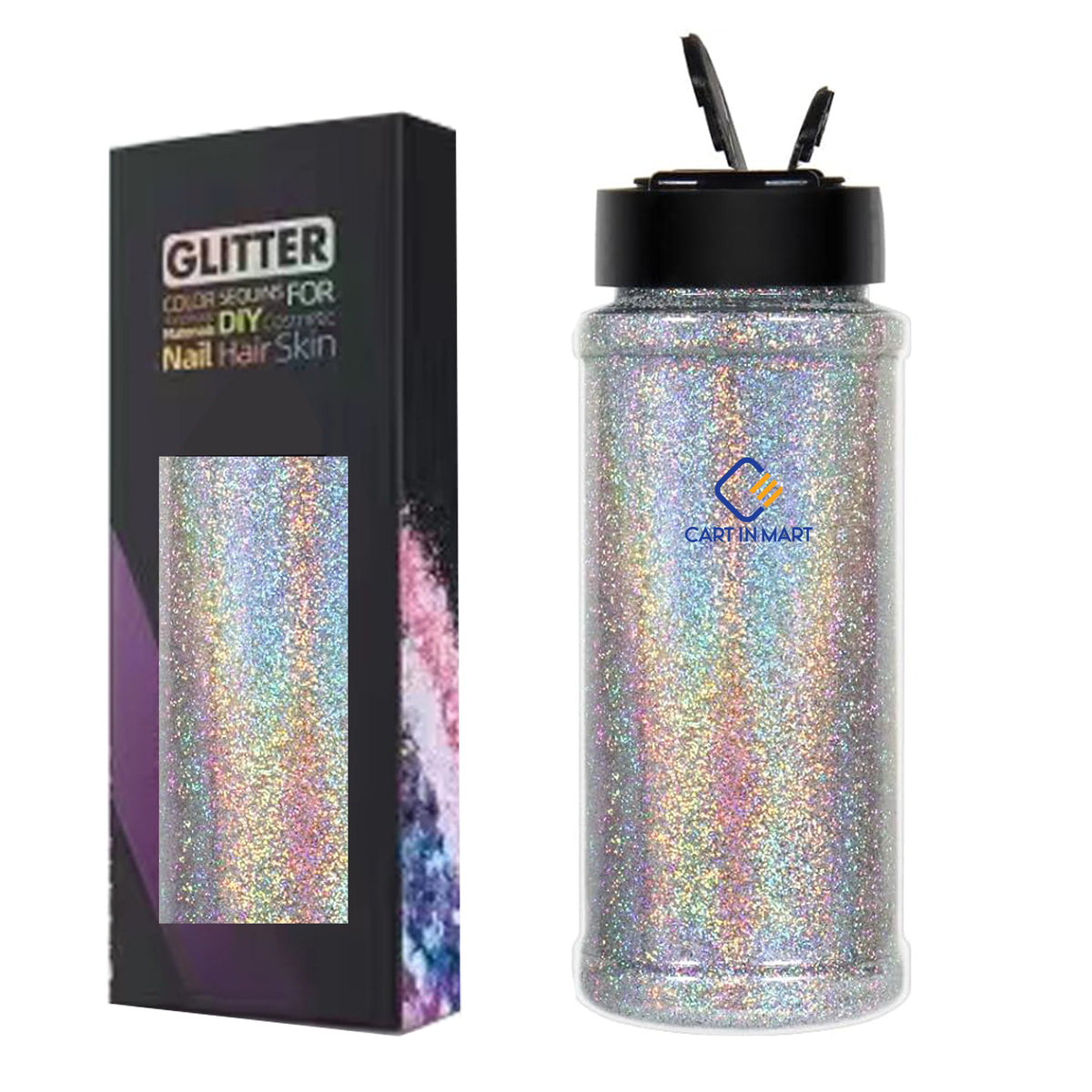 Cart In Mart Holographic Ultra Fine Glitter Powder Bulk Laser Sequin For Nail Craft 180g