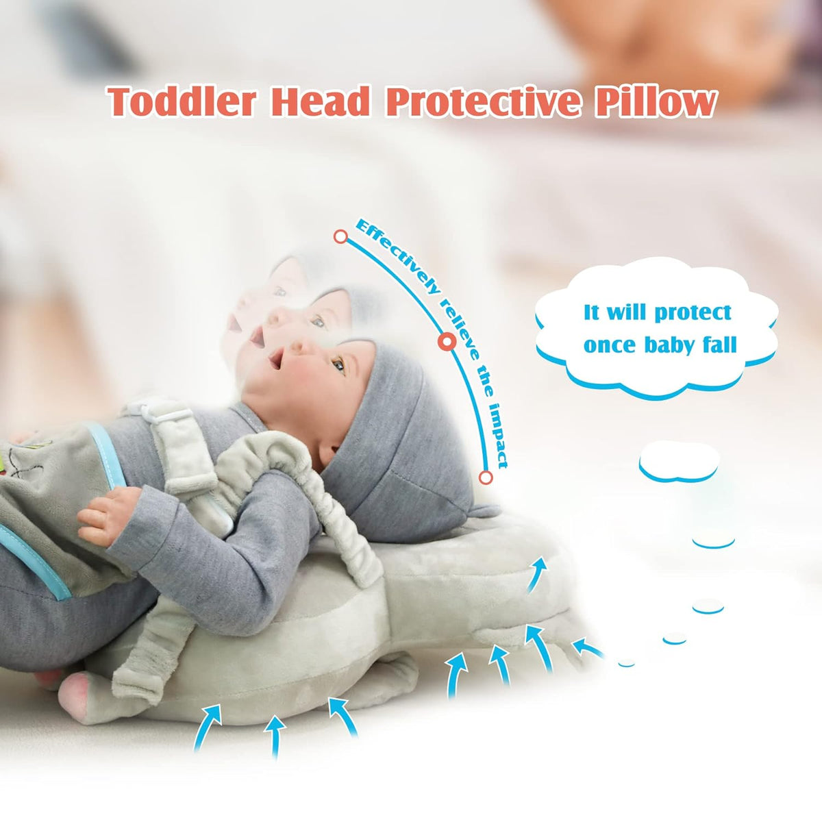 Cart In Mart Baby Head Protector Cushion Backpack With Knee Pads For Walking & Crawling