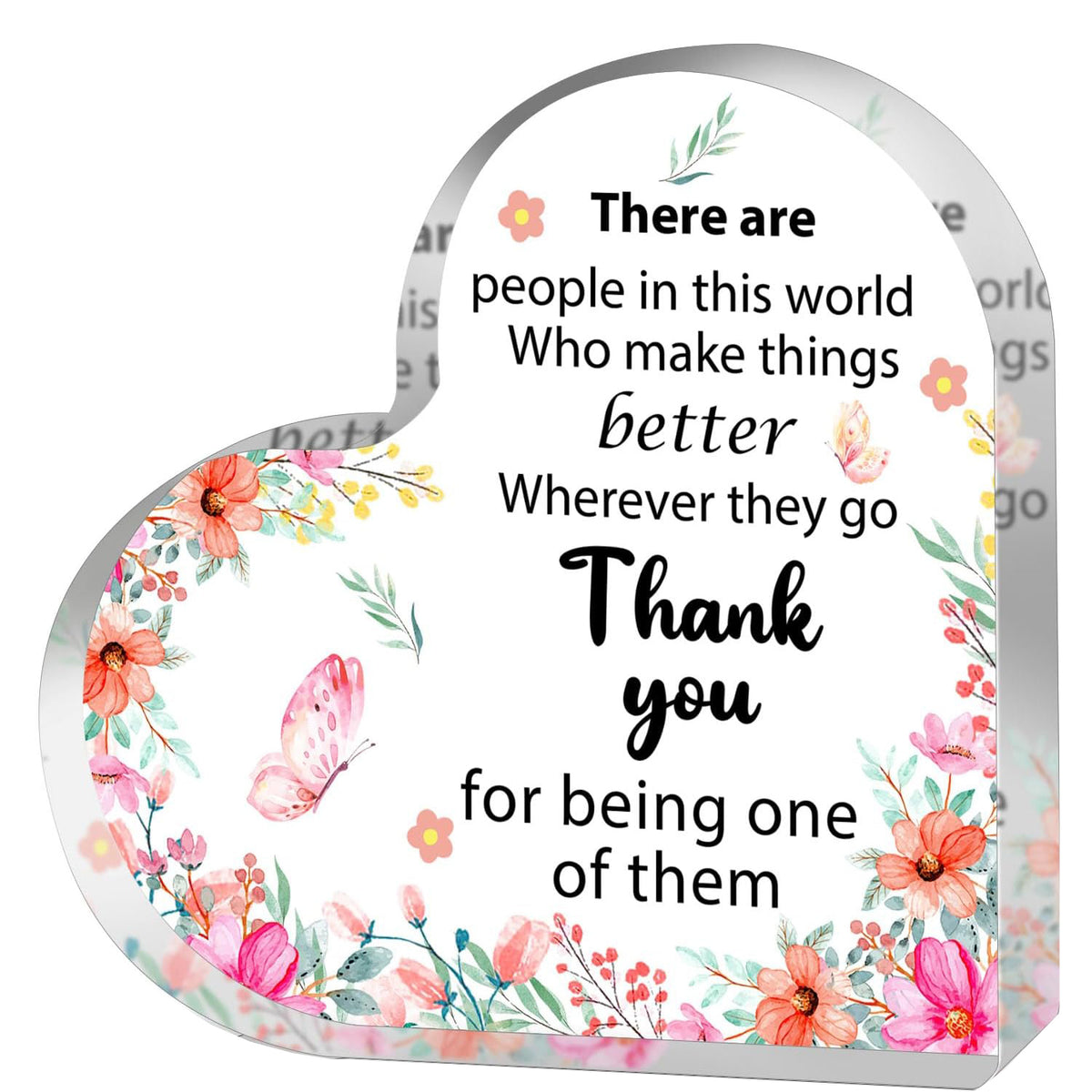 Cart In Mart Appreciation & Thank You Gifts For Women Acrylic Decorative Heart Sign