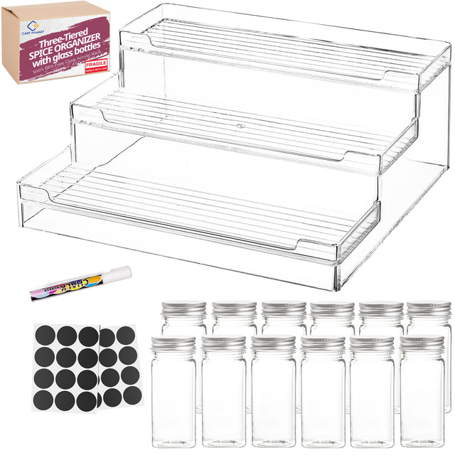 Clear Spice Rack Cart In Mart 3 Tier Clear Acrylic Spice Rack Organiser With 12 Jars 24 ...
