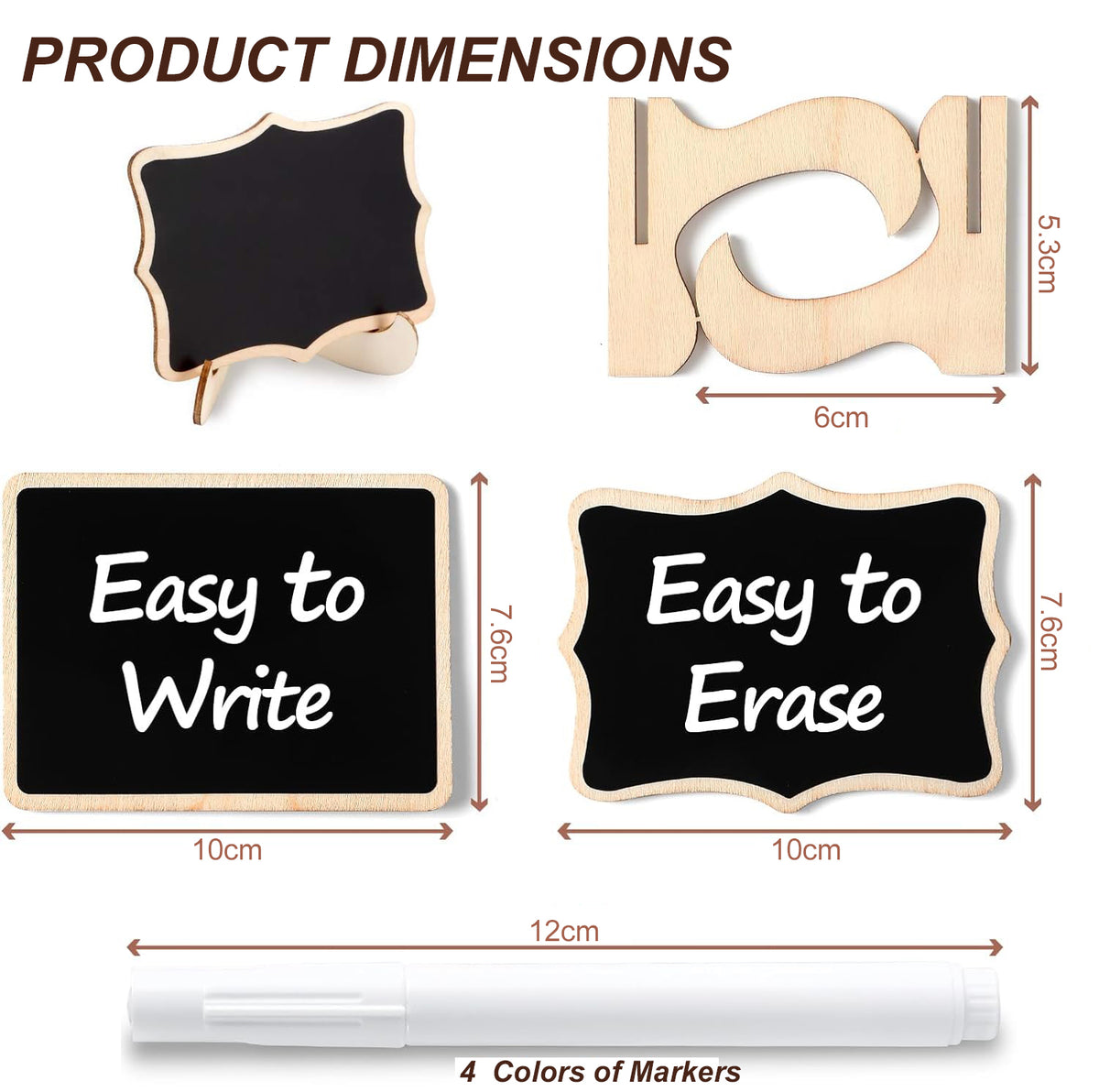 Cart In Mart 20 Pack Mini Chalkboard Signs With Markers Wooden Framed Labels Easel Stand