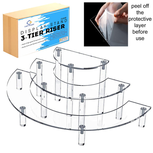 3-Tier Clear Acrylic Display Stand | Perfume, Cupcake & Jewelry Organizer | Cart In Mart