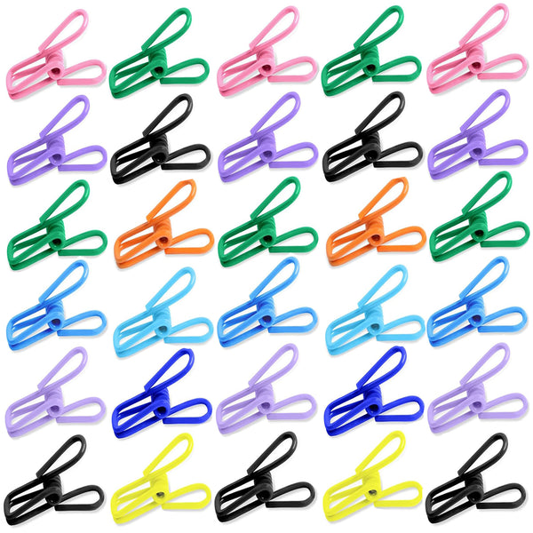 PVC Coated Utility Steel Clip For Food Package, Chips Bag, Clothes - 30 Pack