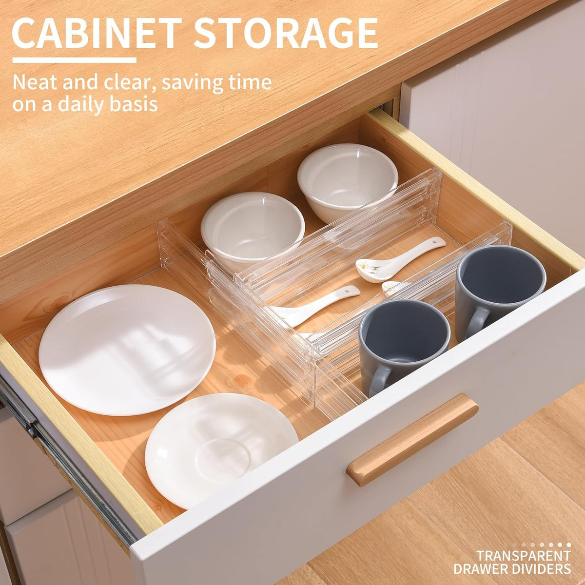 Cart In Mart 8 Pack Clear Acrylic Drawer Dividers Adjustable Expandable Organiser