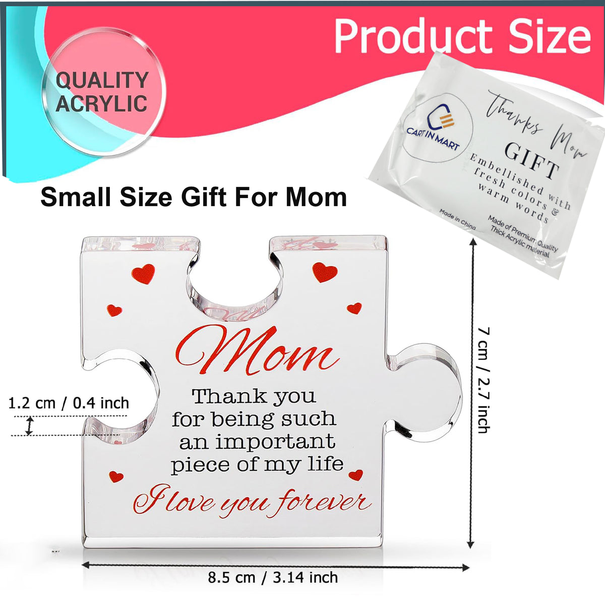 Cart In Mart Engraved Acrylic Decorative Sign Gift For Mom Birthday Thank You Mother Day