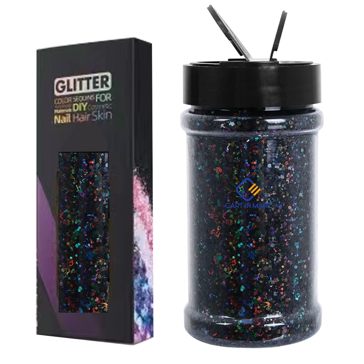 Cart In Mart Holographic Chunky Glitter Metallic Bulk Laser Sequin For Nail Craft 150g
