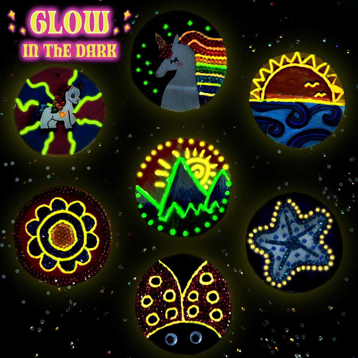 Cart In Mart Kids Wooden Glow In The Dark Painting Kit - Art & Crafts Gift For Boys Girls
