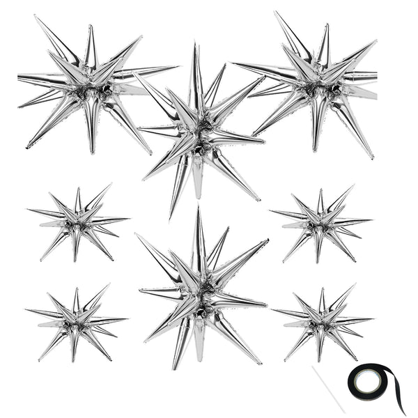 8 Pack Star Balloons Burst Star Aluminum Foil Birthday Wedding Party Supply - Gold